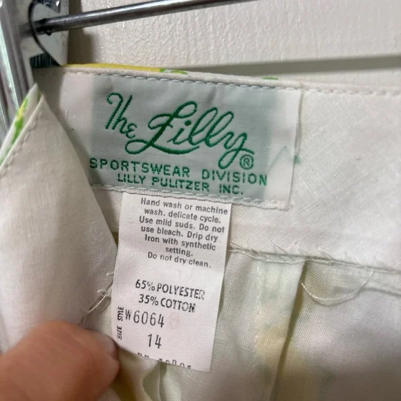 Vintage 1960s The Lilly Pulitzer Front Pocket Yellow Floral Pants Wht Label 14